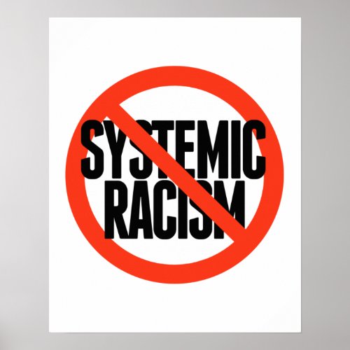 No Systemic Racism Poster
