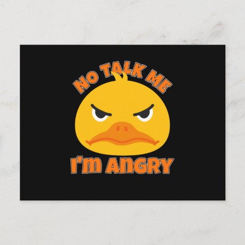 No Talk Me Im Angry Duck Postcard