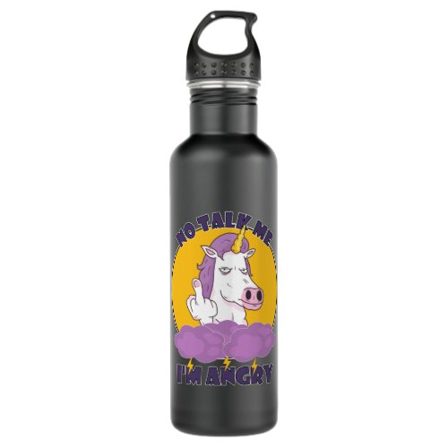 No Talk Me Im Angry Unicorn Stainless Steel Water Bottle