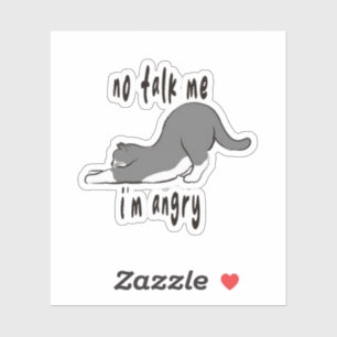 no talk me,meme,cat,kitten,sad cat,angry,cute, sticker