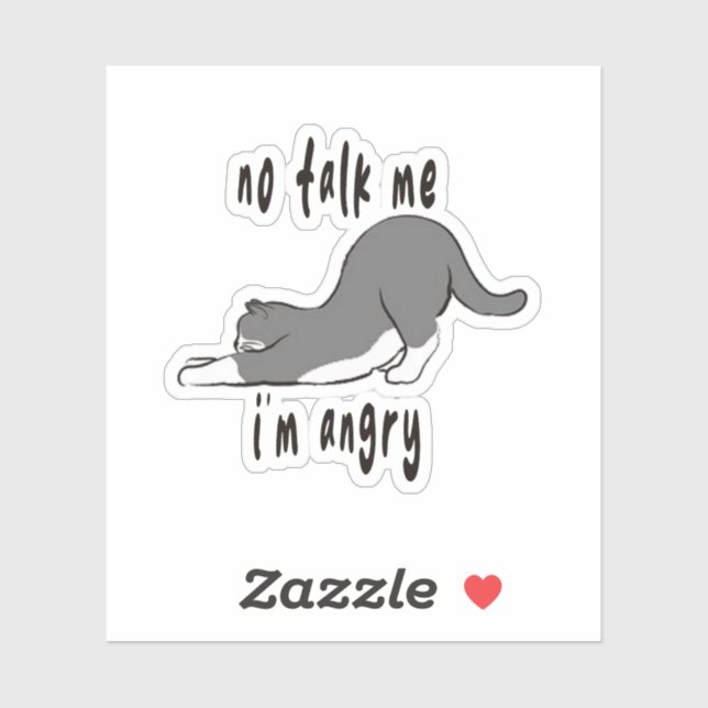 no talk me,meme,cat,kitten,sad cat,angry,cute, sticker (Sheet)