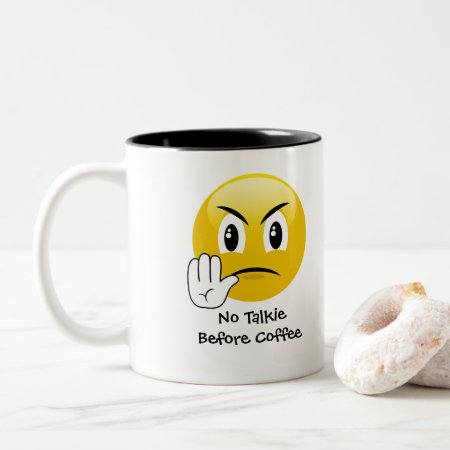 No Talkie Before Coffee Emoji Mug
