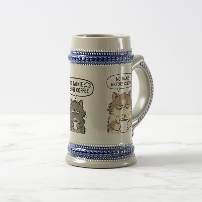 No Talkie Before Coffee Funny Cat Mug | Grumpy Cat (Front Right)