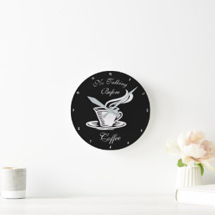 No Talking Before Coffee Humorous Clock