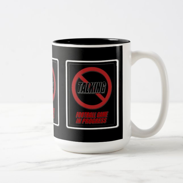 No Talking Football Game In Progress Coffee Mug (Right)
