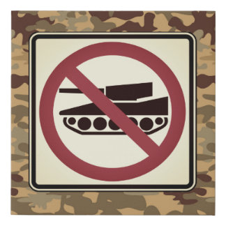 No Tanks on Camo Faux Canvas Print