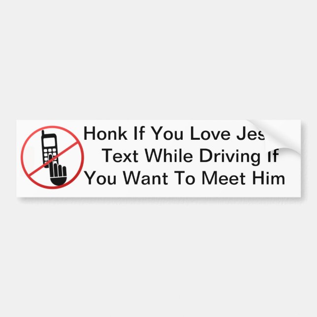 No Texting While Driving Bumper Sticker (Front)