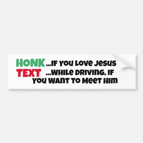 No Texting While Driving Love JesusSafe Driving Bumper Sticker