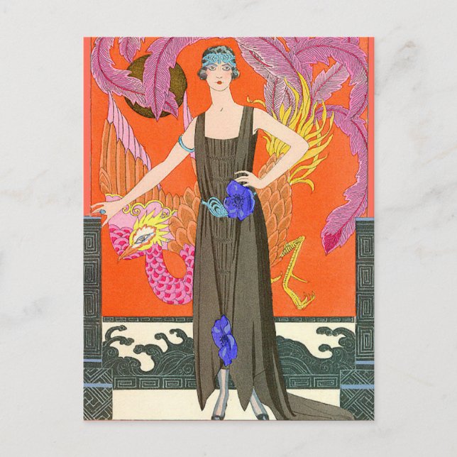 No Thank You by George Barbier Postcard (Front)