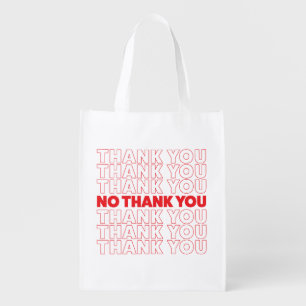 NO THANK YOU reusable tote bag