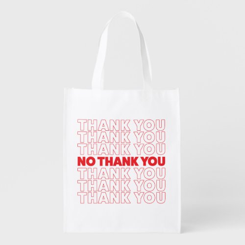 NO THANK YOU reusable tote bag