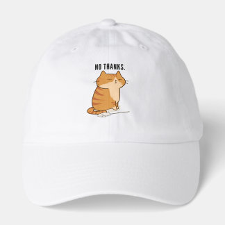 No Thanks Grumpy Orange Cat Quote Hat
