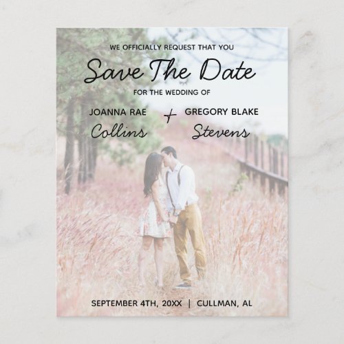No Theme Love Budget Photo Save The Date Flyer