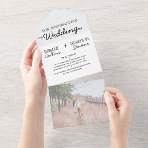 No Theme, Love Photo Keepsake Wedding Invitation