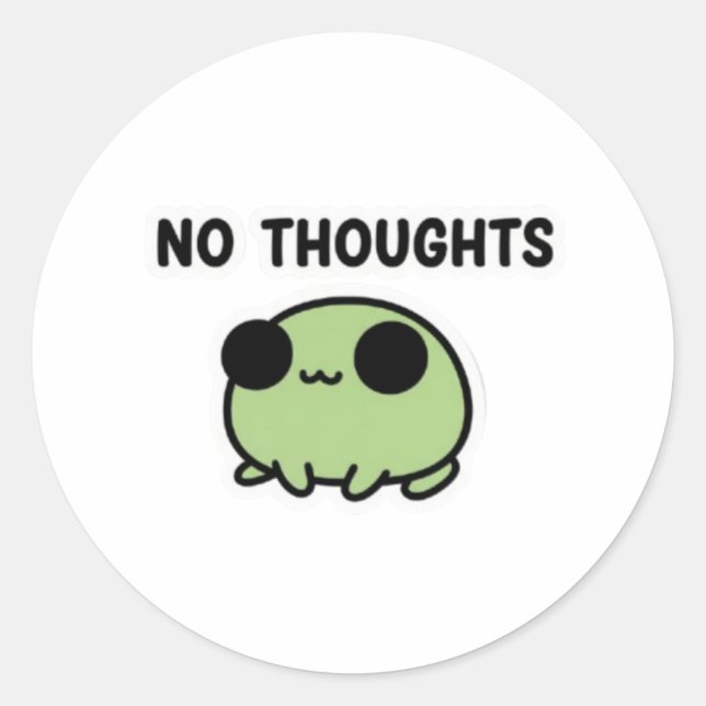 No Thoughts Frog Sticker Cute Empty Mind Frog Mini (Front)