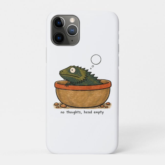 No Thoughts Head Empty Bearded Dragon Art Case-Mate iPhone Case (Back)