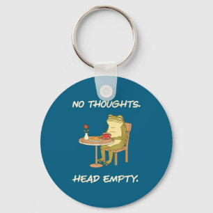 No Thoughts Head Empty Frog Funny Gen Z Meme Brain Keychain