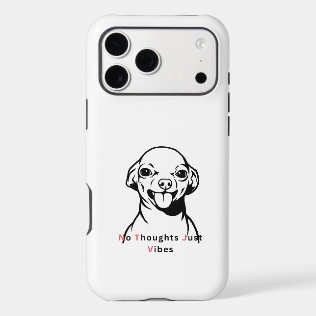 No Thoughts Just Vibes Funny Dog Meme Design Cute  Case-Mate iPhone Case (Back)