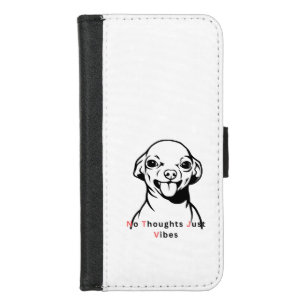 No Thoughts Just Vibes Funny Dog Meme Design Cute iPhone 8/7 Wallet Case