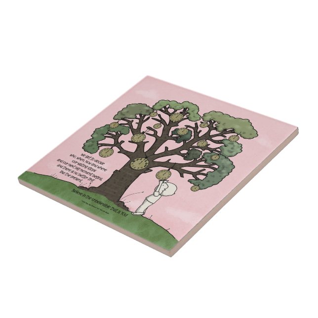 No TIME Like the Present Ceramic Tile (Side)