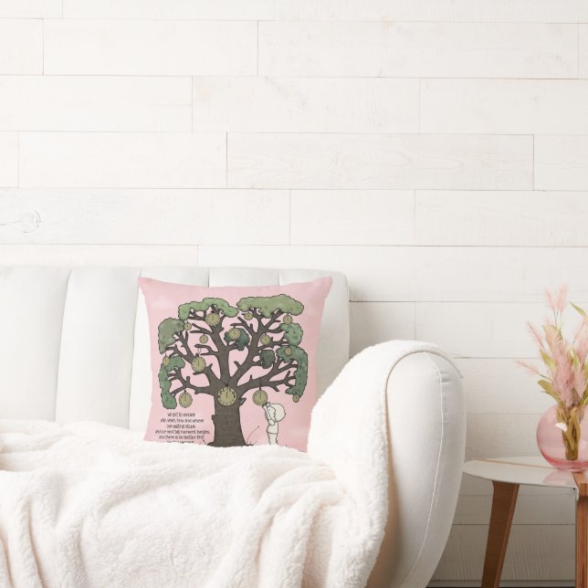 No TIME Like the Present Throw Pillow (Couch)