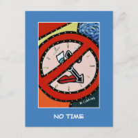 No Time On Blue - Time Pieces Postcard