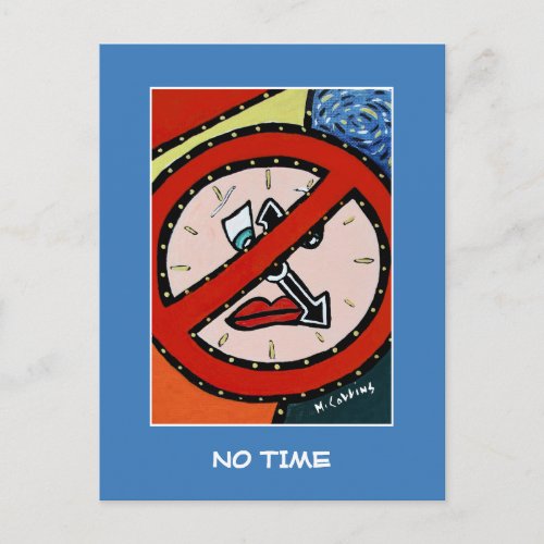 No Time On Blue - Time Pieces Postcard