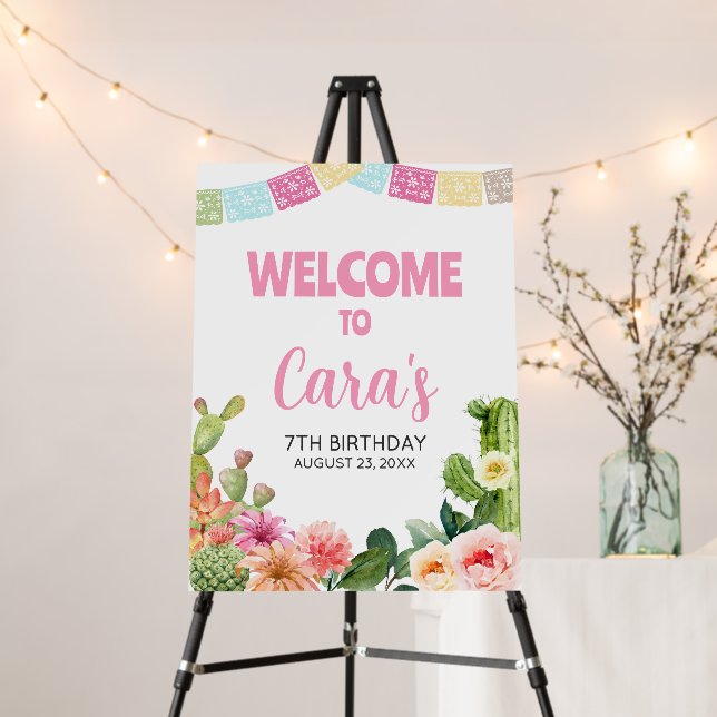 No Time to Siesta Fiesta Birthday Welcome Sign (In Situ (Stand))