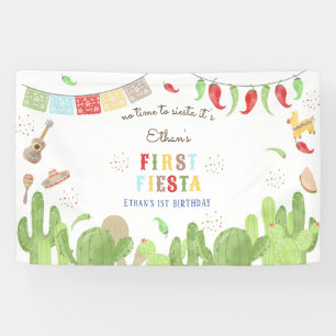 No time to siesta fiesta mexican first birthday banner