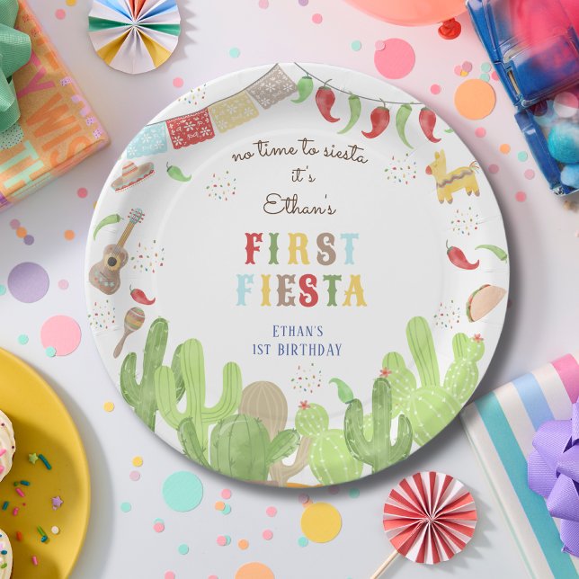 No time to siesta fiesta mexican first birthday paper plates (Creator Uploaded)