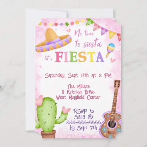 No Time To Siesta Hispanic Heritage Month Party Invitation