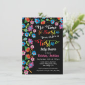 No time to siesta Mexican fiesta embroidery Invitation (Standing Front)