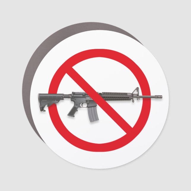 No To Assault Weapons - Gun Control Sticker Car Magnet (Front)