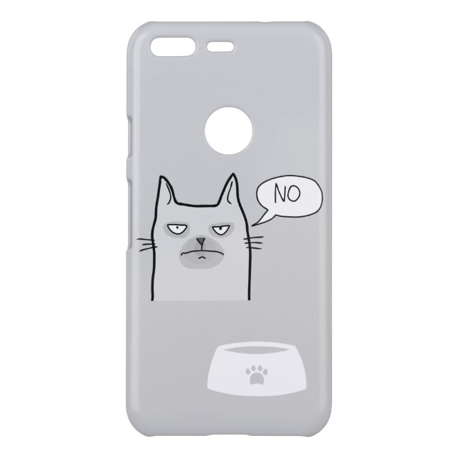 No to Dinner Cat iPhone Case – Light Gray (Back)
