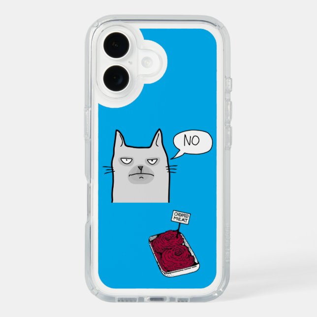 No to Dinner Cat Speck Case – Turquoise (Front)