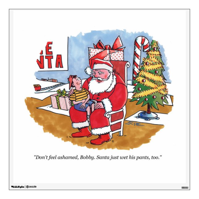 No To Santa square wall decal (Front)