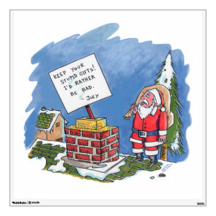 No To Santa square wall decal