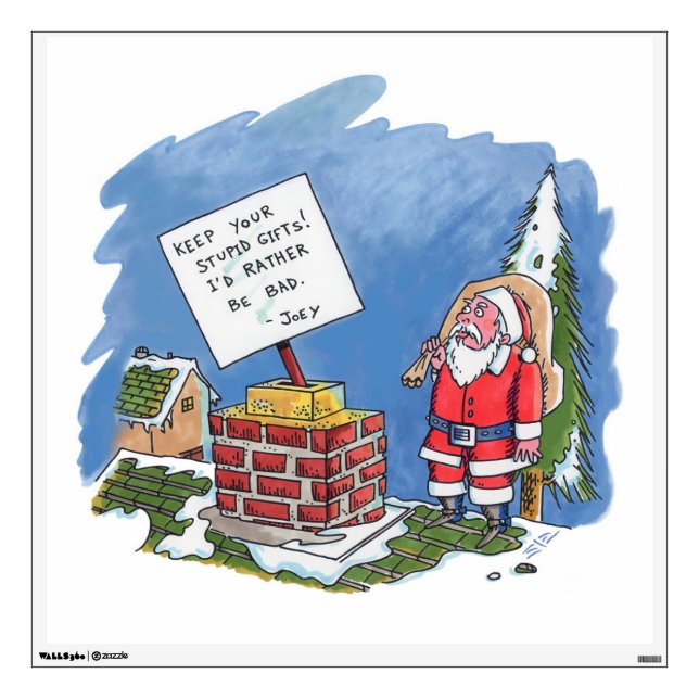 No To Santa square wall decal (Front)
