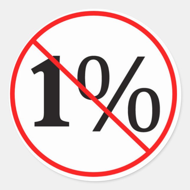 NO to the 1%. Down with the American Oligarchy Classic Round Sticker (Front)