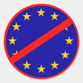 No to the EU Classic Round Sticker