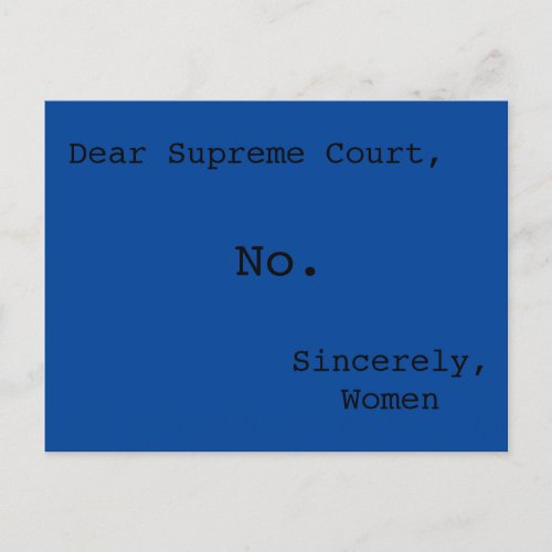 No to the Supreme Court Postcard