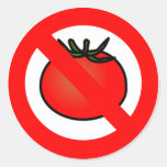 No Tomatoes Classic Round Sticker at Zazzle