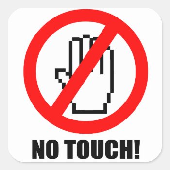 No Touch Sticker by littleryanbee at Zazzle