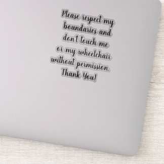 No Touch Wheelchair sticker clear