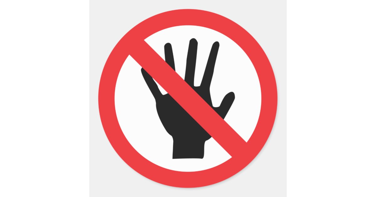 No Touching Icon Classic Round Sticker 