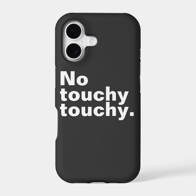 No touchy touchy funny introverted design  iphone case (Back)