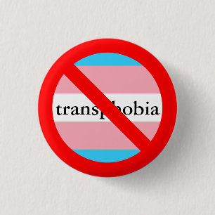no transphobia allowed pinback button