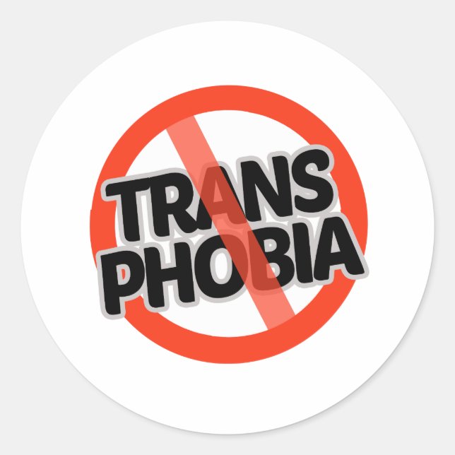 No Transphobia Classic Round Sticker (Front)