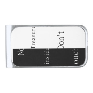 No Treasure Inside – Don't Touch Silver Finish Money Clip