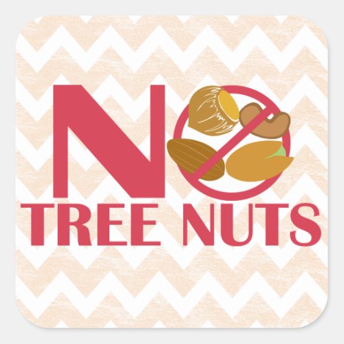 No Tree Nuts Food Allergy Alert Stickers